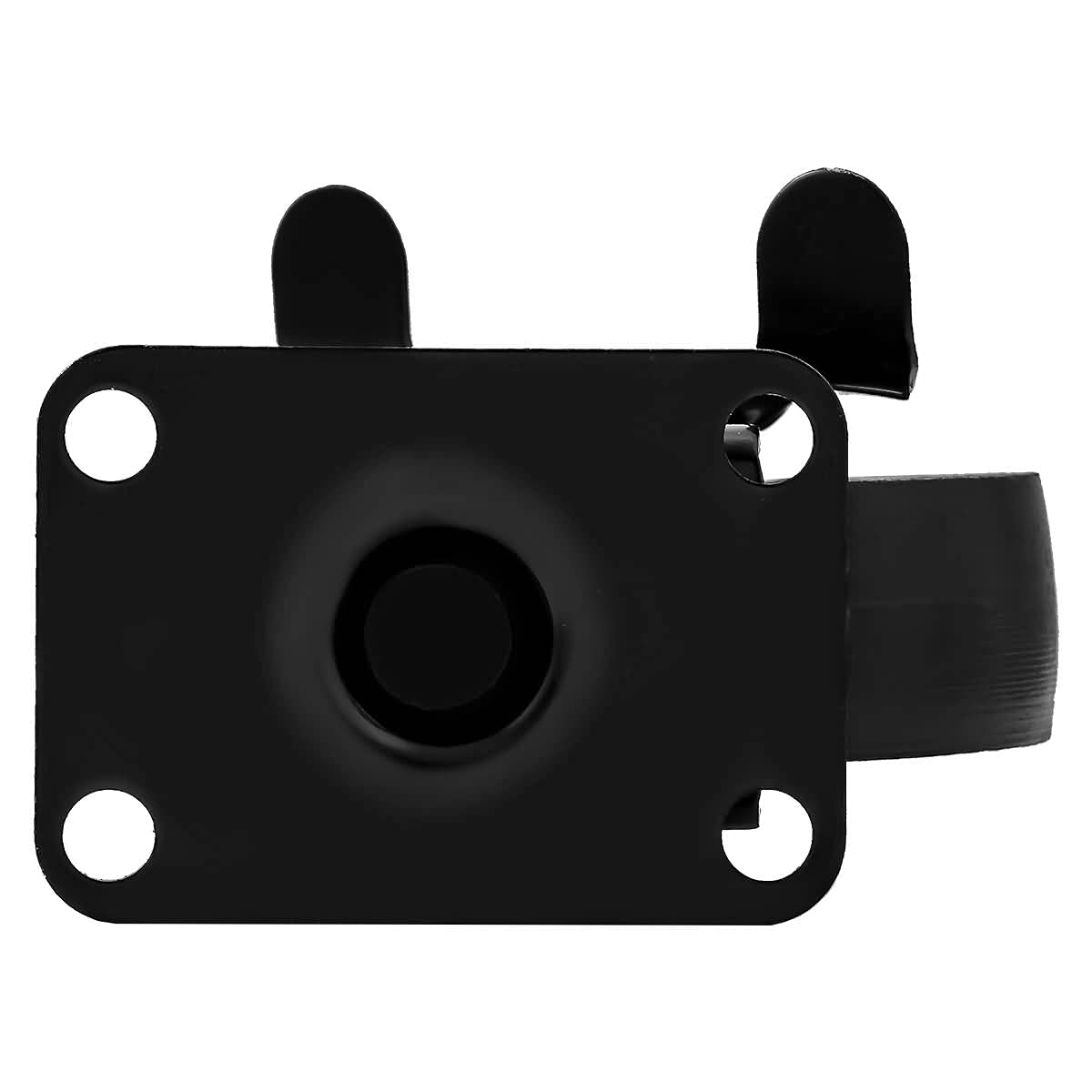 FactorDuty 4 Ruedas Giratorias con Placa Giratoria de Metal Negro con Bloqueo de Freno Acero de Alto Calibre para Trabajo Pesado (4" con Freno)