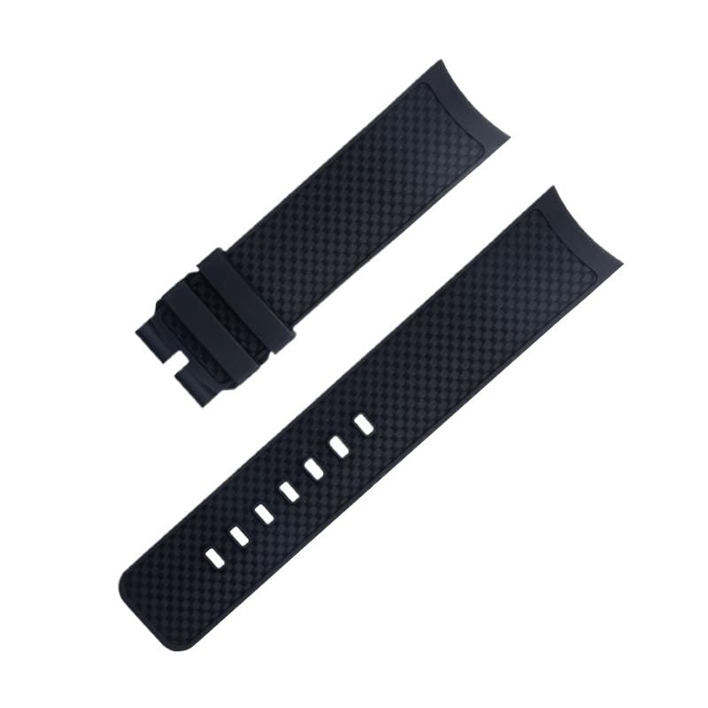 Correa de reloj de 22mm de caucho fluorado curvo para evitar huecos en la caja del reloj