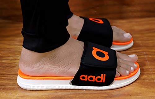 Image of AADI Men's Synthetic Leather Daily Casual Sliders /Flip Flop & Slippers