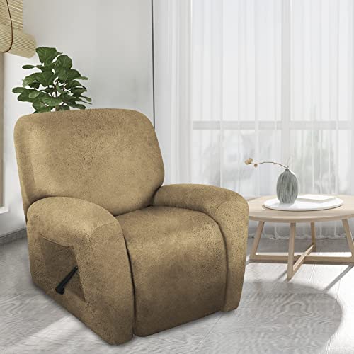 Anarachon Recliner Chair Covers Leather Like, 4 Pieces Lazy Boy Recliner Cover For Recliner Chair, Soft Sofa Slipcover Furniture Protector Washable Sofa Cover For Pets Kids (Yellow) #TOP1