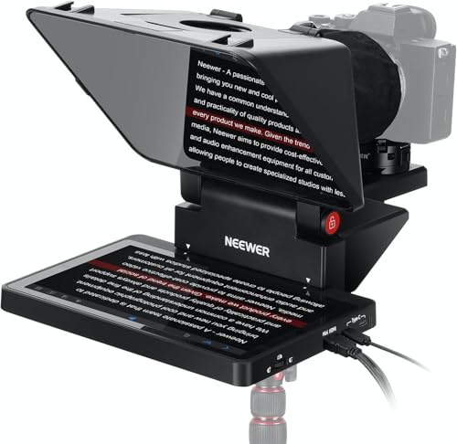 Image of NEEWER 2 in 1 Teleprompter 11 Inch with Monitor for Windows MacOS, Supports Screen Mirroring, Portable Prompter for Camera Mobile Phone Webcam for YouTube Twitch Live Streaming Conference, X11