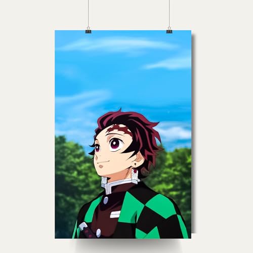Image of Tanjiro Kamado Poster | Demon Slayer Anime - kimetsu no yaiba | Laminated | For Wall, Office and Home Decor | A3 and A4 Sizes (A3 Large, 1)