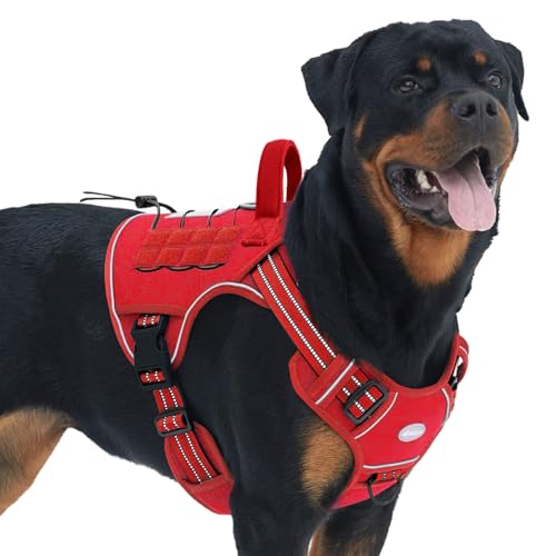 AUROTH Tactical Dog Harness for Large Dogs No Pull Adjustable Pet Harness Reflective K9 Working...