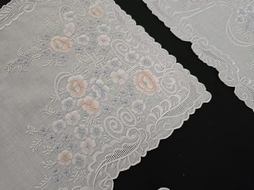 Broderie main au point complet : napperons en lin d'exception