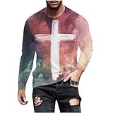 Men's Fashion Jesus Cross 3D Print T-Shirt Short Sleeve Funny Graphic Tees Tops Christian Religious Bible T-Shirts