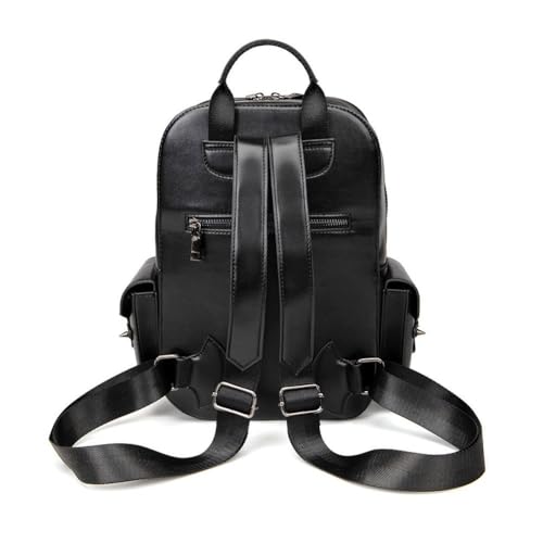 Punk Style Backpack Leather Rivet Bookbag Shoulder Bag for Women Men Festivals Hippy Party Accessories2