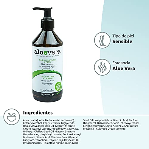 Phytorelax Aloe Vera Limpieza, Regenerando Acción Loción para Sensible Piel - 500 ml