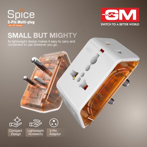 GM 6AMP 3-Pin Multiplug Travel Adapter with Universal Socket - Image 4