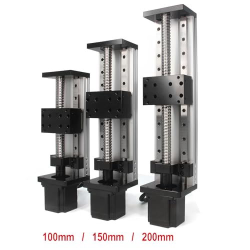 Zeberoxyz Duale Linearschienenführung Kugelumlaufspindel SFU1605 mit quadratischen Linearschienen mit NEMA23 Schrittmotor,100mm effektive Hublänge für CNC Router Teile