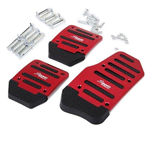 Image of SEMAPHORE 3 Pcs Non-Slip Manual Car Pedals Kit Sports Brake Pad Cover Foot Pedals Rest Plate Kits(Red) Compatible with Kiya Seltos