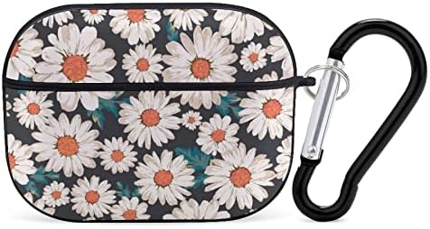 Vintage Daisy Floral Flower AirPods Pro Case Cover Gifts with Keychain, Shock Absorption Soft Cover Airpods Pro Earphone Protective Case for Men Women