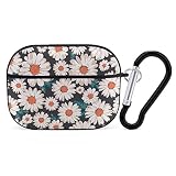 Vintage Daisy Floral Flower AirPods Pro Case Cover Gifts with Keychain, Shock Absorption Soft Cover