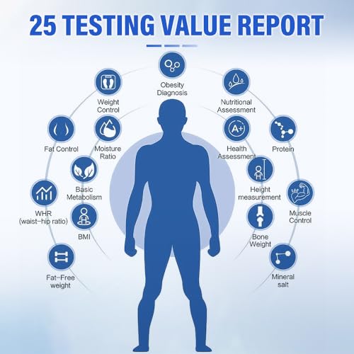 Body Fat Analyzer with Printer, Body Composition Analyzer, Body Fat Scale/Weight Scale for Accuracy 25 Key Metrics, Muscle Analysis, Body Scanner Analyzer Body Fat with BMI for Gym, Clinic, Home Use