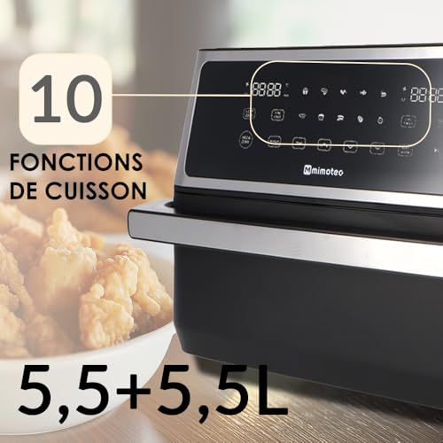 Friteuse à air double M mimotec résolvant le manque de temps pour cuisiner sain - 5
