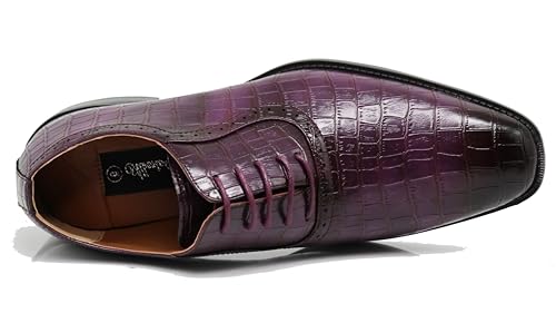 Image of Gator3N Men's Alligator Crocodile Print Oxfords Fashion Lace Up Dress Shoes