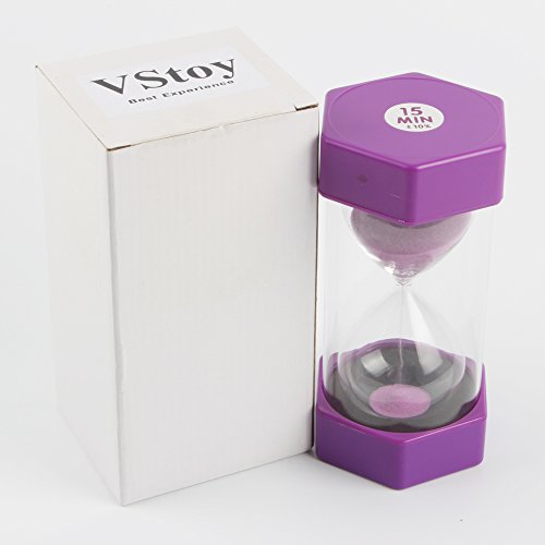 VStoy Security Fashion Hourglass Sand Timer … (Purple 15 Minutes)
