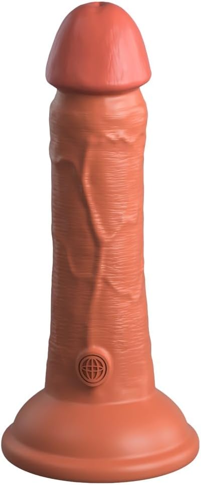 King Cock Elite 6" Vibrating Silicone Dual Density Cock - Tan