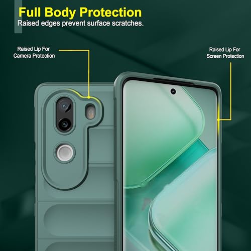Image of Amazon Basics Back Case Cover for Vivo V40e 5G (Silicone Magic-Dark Green)
