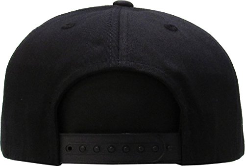 Image of KBETHOS Classic Snapback Hat Blank Cap Underbrim Cotton Wool Blend Flat Visor Adjustable Unisex
