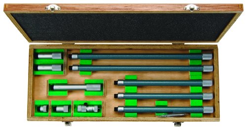 Mitutoyo 137-209 Tubular Vernier Inside Micrometer, Extension Rod Type, Carbide Tipped Face, 50-1000Mm Range, 0.01Mm Graduation, +/-0.031Mm Accuracy, 8 Pcs Extension Rods #TOP1