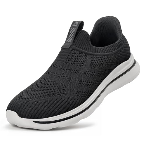 ODCKOI Baskets Homme Main-Libre Chaussures de Sport légères Respirantes Slip On Noir 44 EU