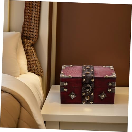 Coffre à trésors avec fermoir Healeved boîte de rangement bijoux bois - 7