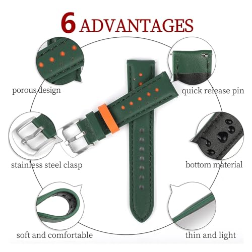 Correa de reloj de cuero impermeable y transpirable para uso diario masculino 3