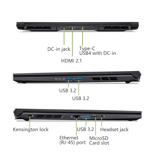 Nitro V 16 AI Gaming Laptop | 16" WUXGA IPS 180Hz | AMD Hexa-Core Ryzen 5 240 | 32GB DDR5 512GB SSD | GeForce RTX 5050 8GB DLSS4 (fino a 440 AI Top) | Tastiera retroilluminata Win11 Pro con - Notebook - Immagine 8
