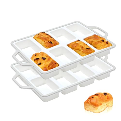 SJ Silicone Mini Loaf Pans with Metal Reinforced Frame-2 Pack,