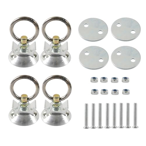 Kit d'arrimage L Track avec anneaux ronds pour remorque et coffre utilitaire