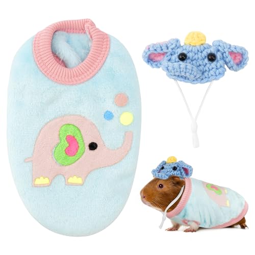 Guinea-Pig-Clothes-Cute-Hamster-Hats-Birthday-Costume-Gift-Small-Animal-Warm-Vest-Cozy-Shirt-for-Ferret-Bunny-Kitten-Hedgehog-Ferrets-Squirrels-Lizard-Reptile-Clothes-Gifts-Elephant-XXXS