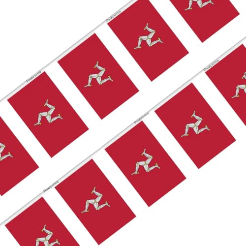 Guirlande drapeau Île de Man 14x21cm contenant 20 pavillons individuels