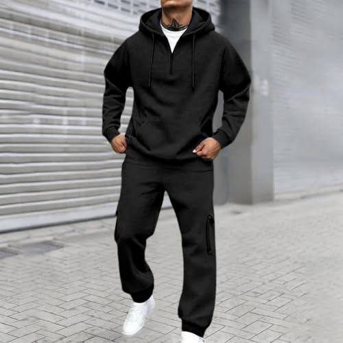 Men Track Suits 2 Piece Set Jogger And Hoodie Fall Sweatsuit Sweatpants Set - image 2