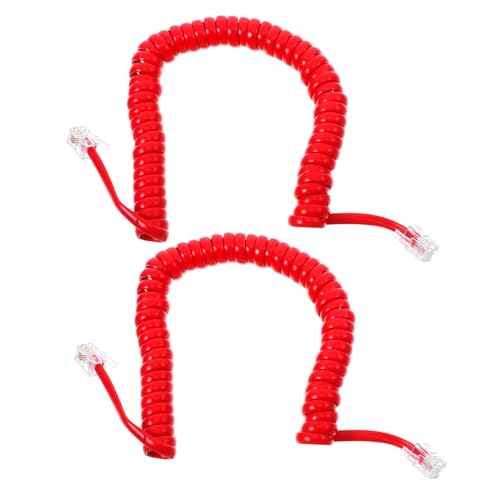 SOIMISS 2 pezzi Cavo Telefonico Rosso per Telefoni Fissi Casa Cavo Morbido Anti-groviglio con Suono Flessibile Ricambio Resistente per Cornetta Telefono