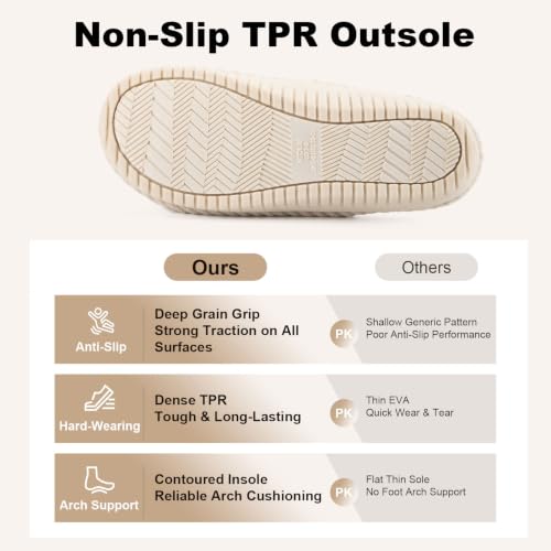 Image of LongBay Slippers for Women Memory Foam Open Toe Slide Indoor House Shoes Slip On Bedroom Comfy Gift