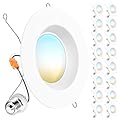 Sunco 16 Pack 5CCT Retrofit LED Recessed Lighting 6 Inch, 2700K/3000K/3500K/4000K/5000K Selectable, Dimmable Can Lights, Baffle Trim, 13W=75W, 1050 LM, Damp Rated, UL-Certified