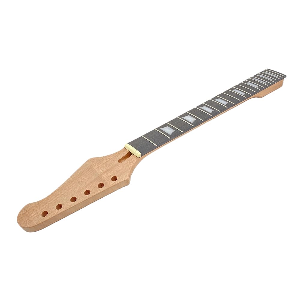 Gitara elektryczna gryf mahoń zamiennik 22 progi 65 cm palisander podstrunnica biała doniczka wkładka śruba na pięcie