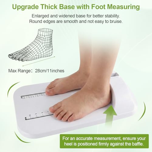 Höhenmessstab, 20–210cm Tragbare Höhenmessgerät, mit Fußmessung & Wandstütze, Doppelskalenanzeige, Abnehmbare Höhenmesser Stadiometer für Erwachsene und Kinder