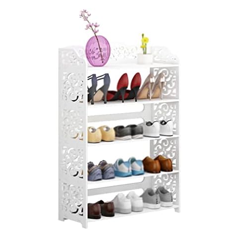 5- Tier Stackable Shoe Rack Simple Assembly Shoe Shelf Storage Organizer for Entryway Hallway Living Room Bedroom Use Cover