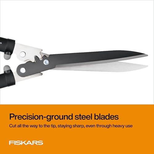 Image of Fiskars PowerGear Hedge Shears - 23 inch Stainless Steel Blades - Plant Cutting Scissors with Sharp Precision-Ground Steel Blade