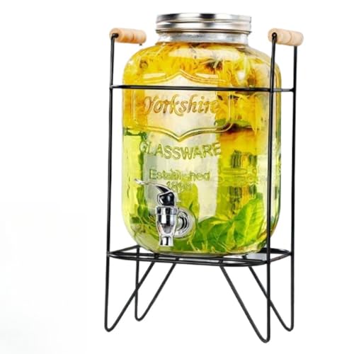 LAJOKING ガラスドリンクサーバー、 蛇口付き保存容器、 梅酒・果実酒ポット 、4L/5L 、大容量 、水・カクテル・ソフトドリンク等収納 、密閉性、良好 、パーティー・家庭用 (スタイル2,4L)
