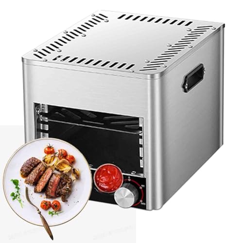 Steak Grill,1450℉ Snelle Efficiënte Verwarming Buiten Draagbare Grill met Verticale Kookfunctie,Roestvrijstalen Enkele Brander Grill,Perfect voor Steak, Ribeyes, Picknick, BBQ,A