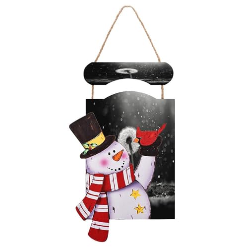Bonhomme de neige en bois de Noël : suspension murale noir et blanc pour sublimer votre séjour