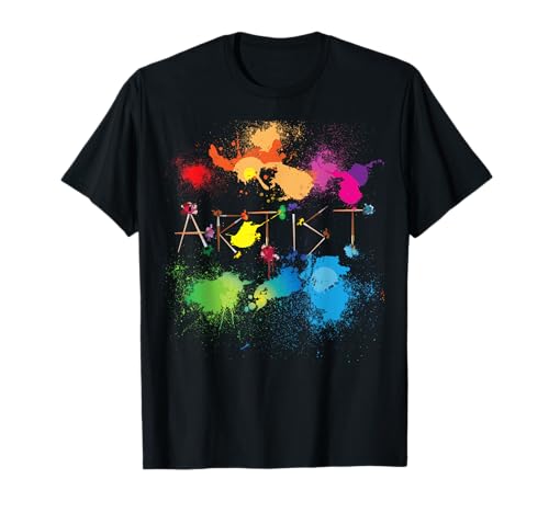 Artist Messy Painters Funny Paint Splatter Art T-shirt Camiseta