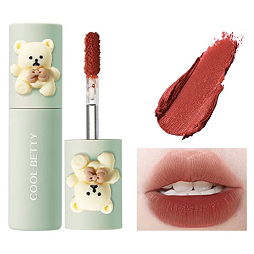 Ice Love Matte Velvet Lip Gloss, Velvet Fog Lip Muddy Texture,Long Lasting,Non-Stick Cup,Waterproof Feminine Lipstick, For Lips And Cheeks. (Red Brown) #TOP2