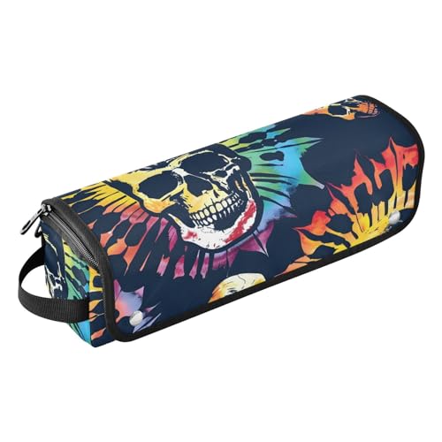 Organizador portátil para herramientas de peinado con diseño tie dye de calavera y tapete resistente al calor para planchas alisadoras, rizadores y otras herramientas de estilizado miniatura 1