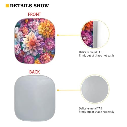 Image of Pink Dahlia Car Windshield Sun Shade Foldable 2-Piece Car Windshield Sunshades Window Shades Cover Sun Visor Shield for Most Sedan Truck SUV Auto Interior Protector