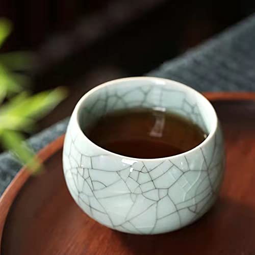 Mqjzsh Jianzhan, Japanese-Style Teacups, Tea Sets, Ceramic Teacups, Four-Piece Set Of Handmade Ice-Cracked Teacups #TOP3