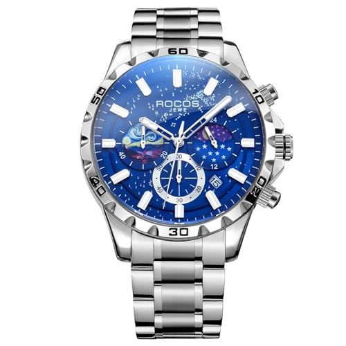 Montre étanche pour homme ROCOSJEWE finis les retards avec cette montre à quartz date