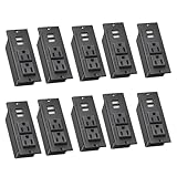 10-Pack Recessed Power Strip Desktop Power Grommet Conference in Desk Outlet Power Socket 2 Outlets &2 USB Ports 10 FT Extension Power Cord, ETL Listed